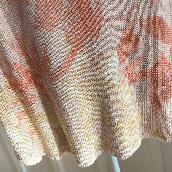 Chico's Linen & Cotton Knit Sweater in Peach and Cream - Picture 5 of 12